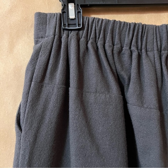 Evam Eva | Cotton Double Cloth Tuck Pants High Rise Pull-On Pleated Grey Size M - Picture 11 of 13